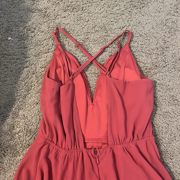 V neck dress burgundy dress - Picture 3 of 4